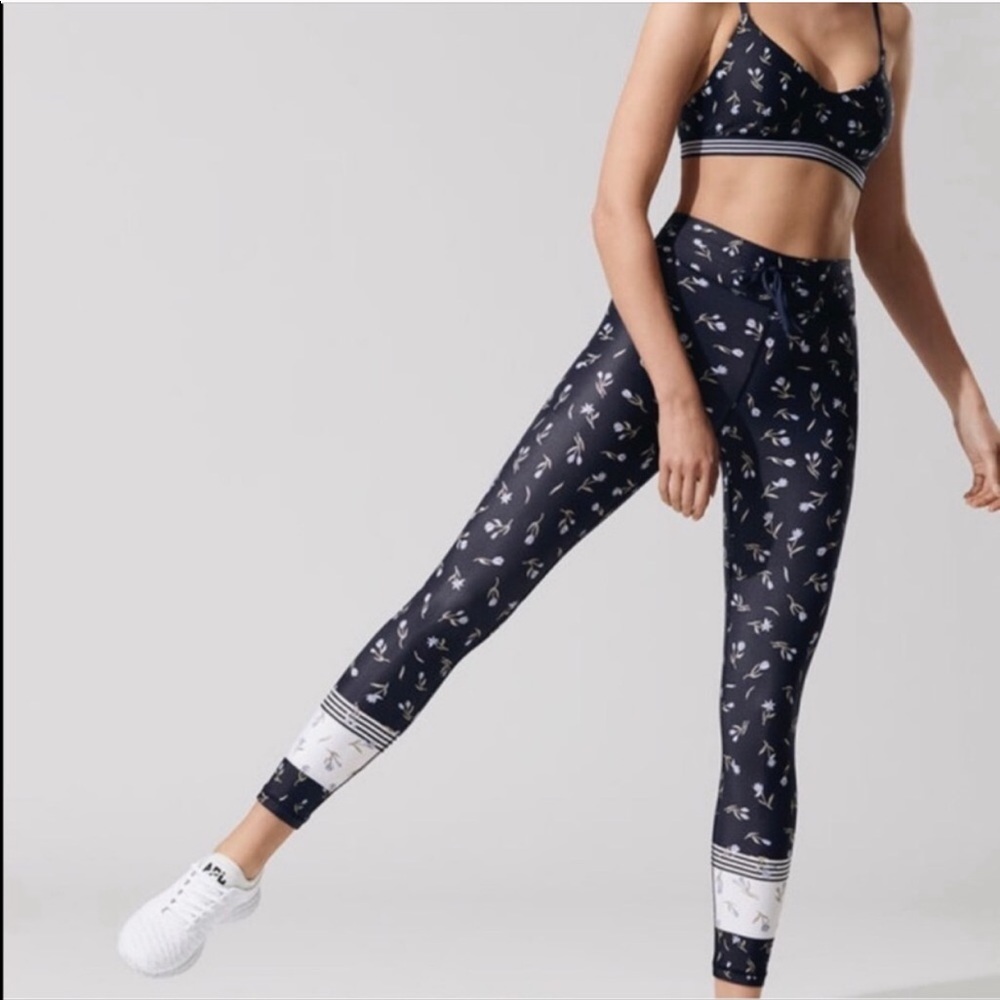 The Upside Floral High Waisted midi Leggings tulip